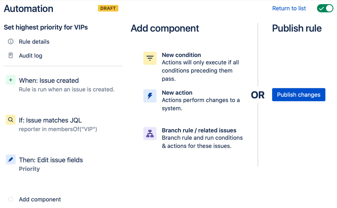 Figure 1.12 – Publishing your rule changes
