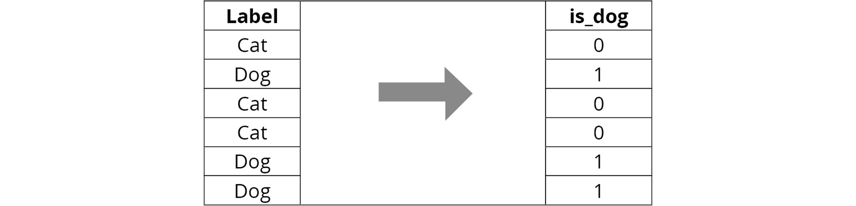 Figure 1.6: A numerical encoding of binary text values
