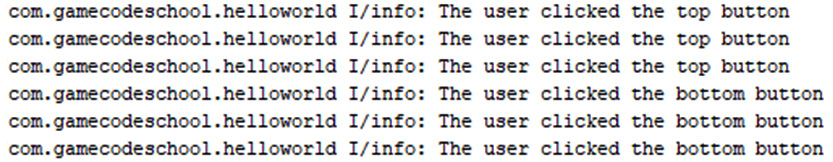 Figure 2.23 – Logcat window output
