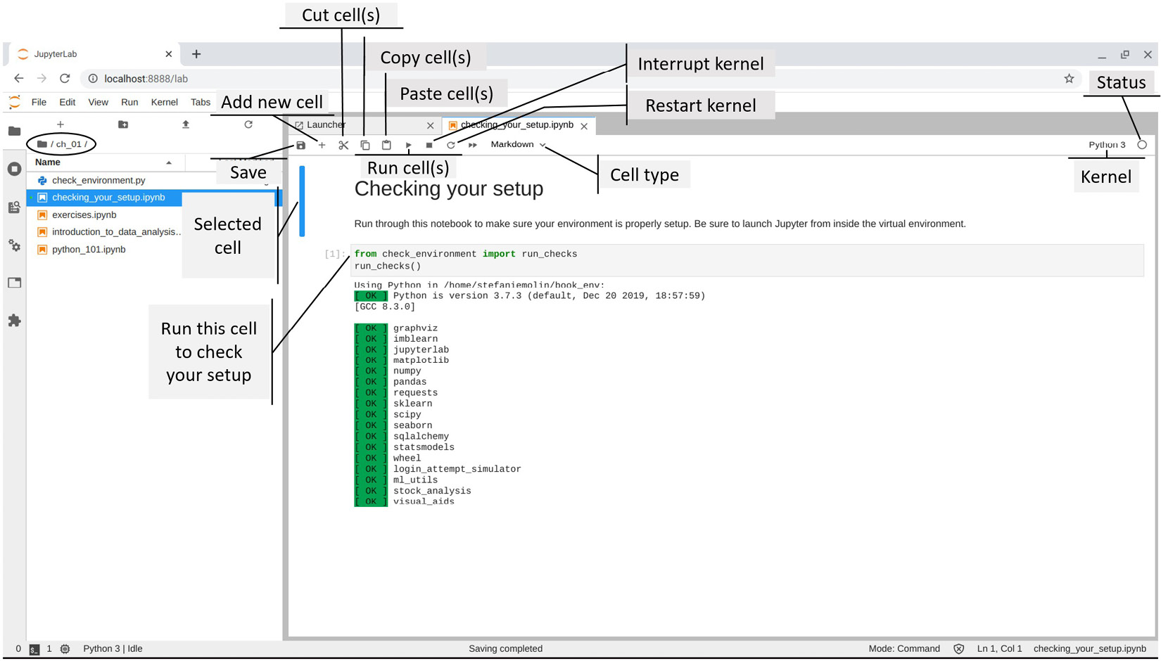 Figure 1.19 – Validating the virtual environment setup
