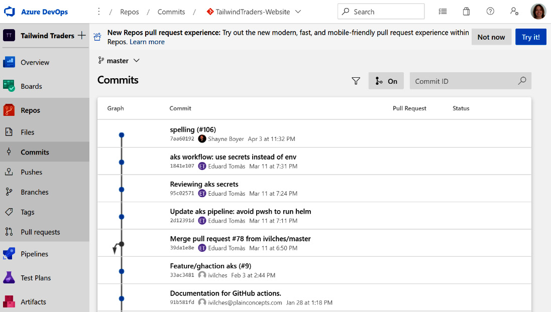 Figure 1.5 – Azure Repos

