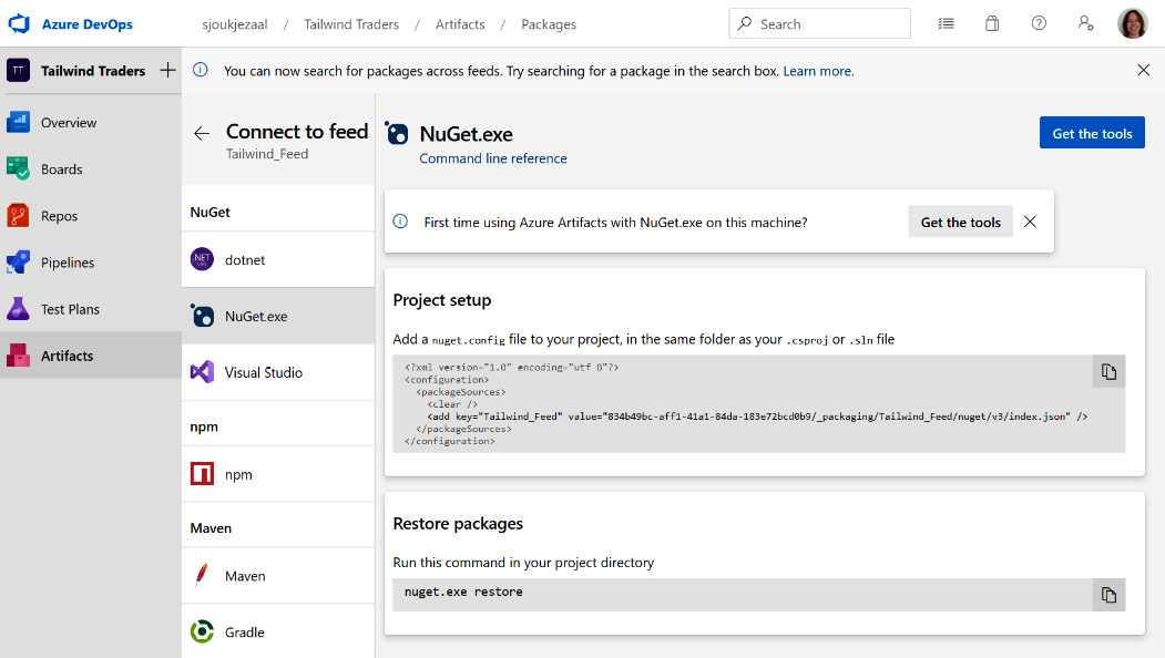 Figure 1.8 – Azure Artifacts
