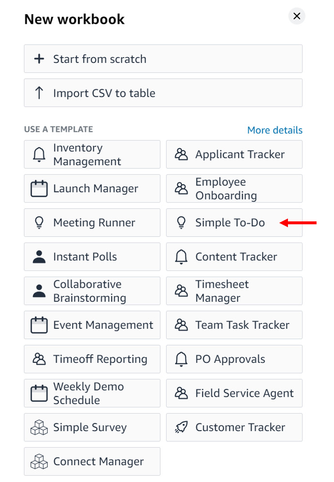 Figure 1.3 – Selecting the Simple To-Do application template