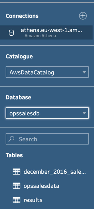 Figure 2.25 – Selecting an Athena table
