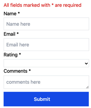 Figure 5.9 – Feedback form