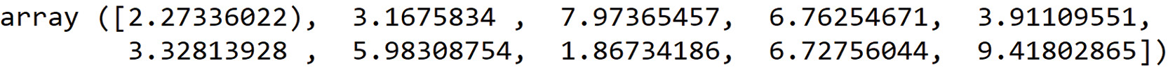 Figure 2.4: Creating random, uniformly distributed numbers with NumPy
