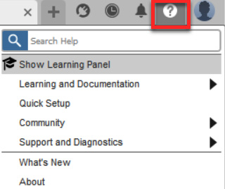 Figure 1.2 – The location of the help menu