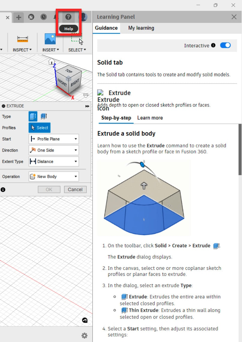 Figure 1.3 – The interactive Learning Panel area