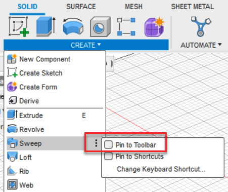 Figure 1.12 – The location of the Pin to Toolbar checkbox