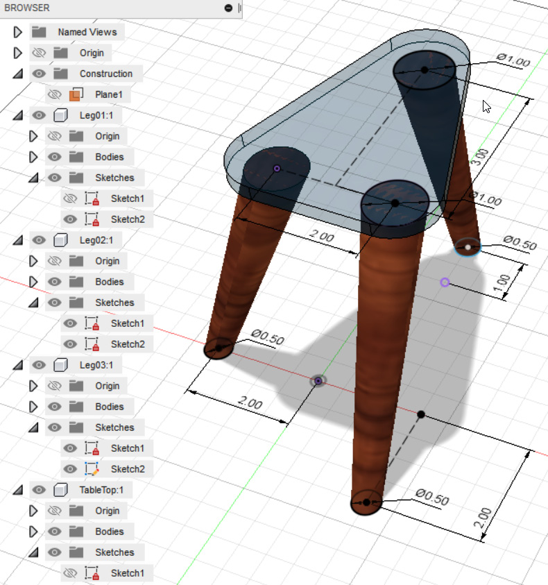 Figure 1.13 – A top-down approach to modeling that involves taking a custom table and using its legs to control the design of the tabletop