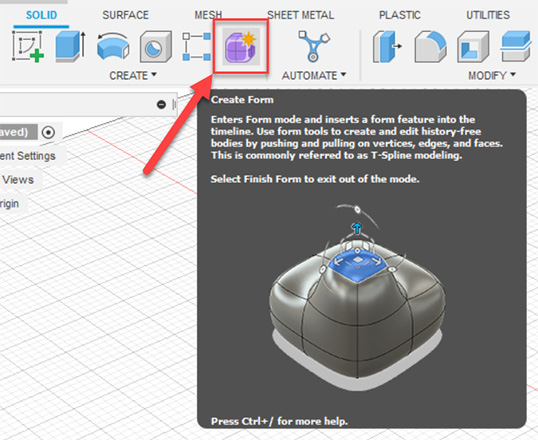 Figure 11.1 – The location of the Create Form tool