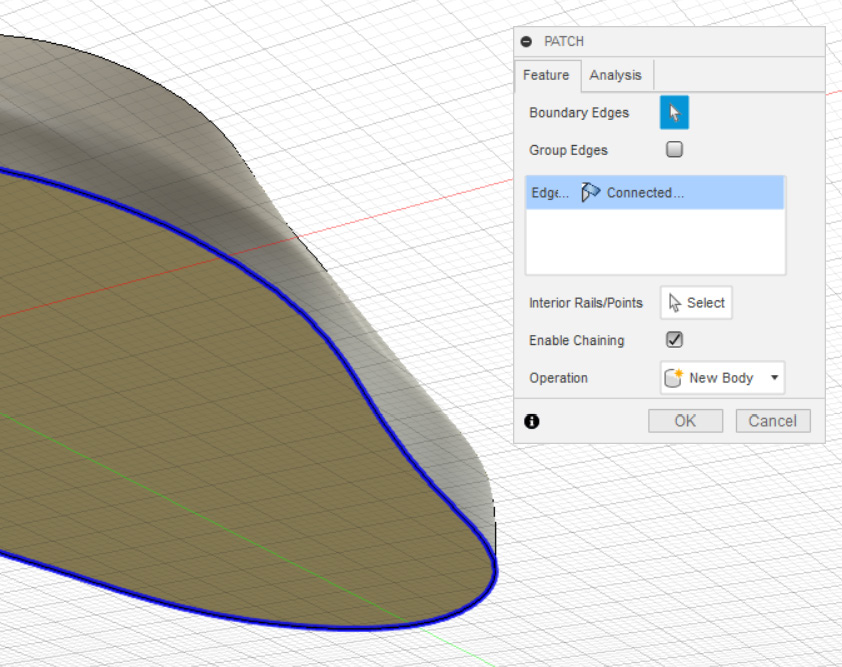 Figure 11.46 – PATCH tool bottom face selection