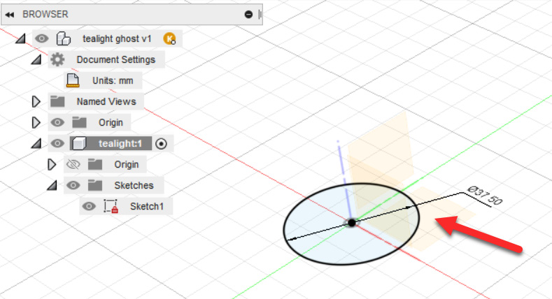 Figure 12.2 – Creating a tealight component and sketch