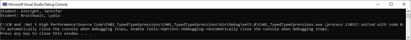 Figure 1.11 – Using targeted types with new expressions
