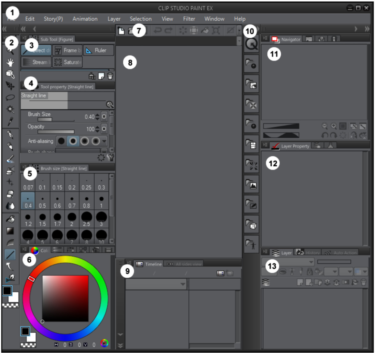 Taking a look at the default interface | Learn Clip Studio Paint - Third  Edition