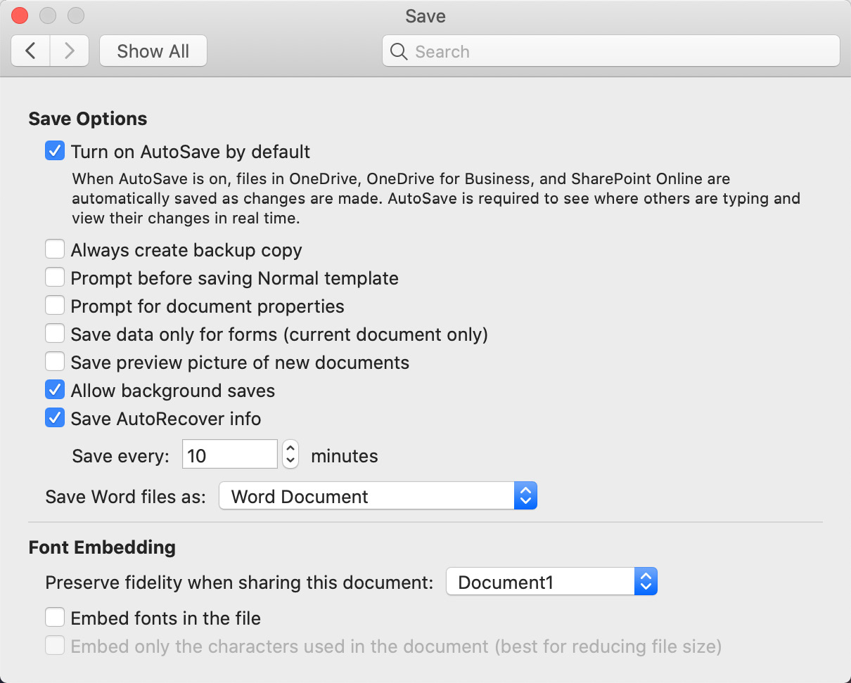 create new document properties word 365