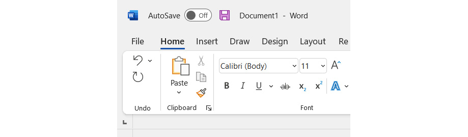 Figure 1.13 – Missing QAT and Undo/Redo Buttons 
