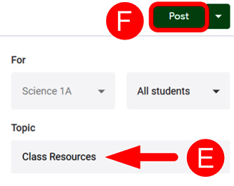 Figure 1.25 – Selecting a topic and posting the material
