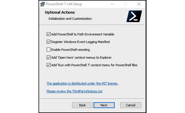 Figure 1.6 – Installing PowerShell 7