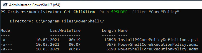 Figure 1.8 – Locating the PowerShell Core Group Policy templates and installation script