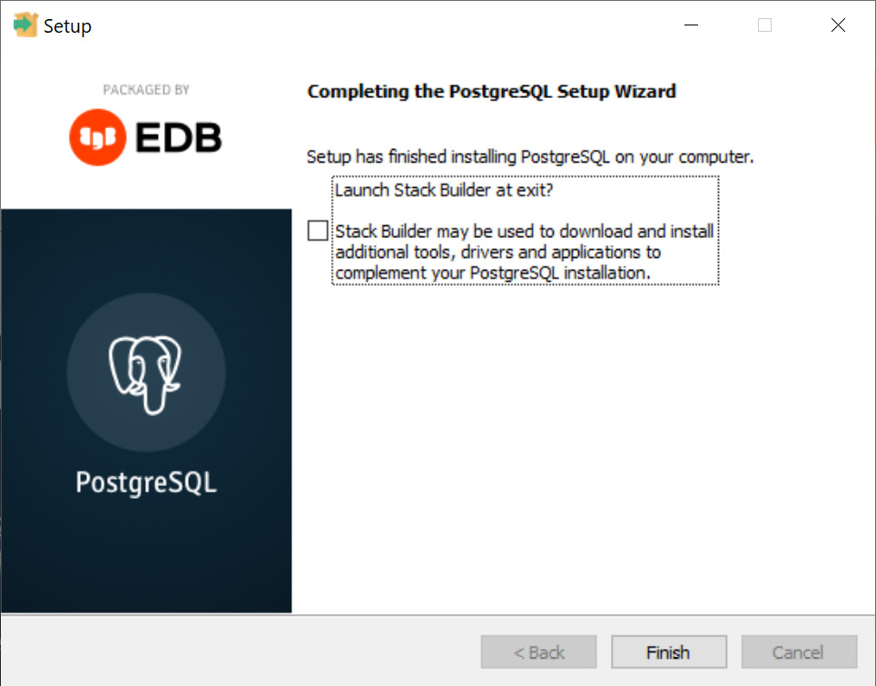 Figure 0.17: Installation complete with Stack Builder unchecked