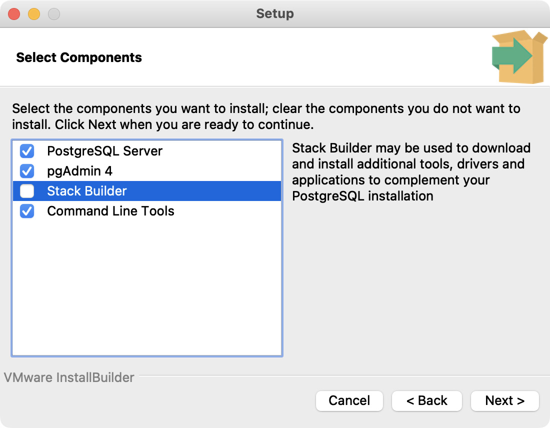 Figure 0.24: Selecting the components for installation
