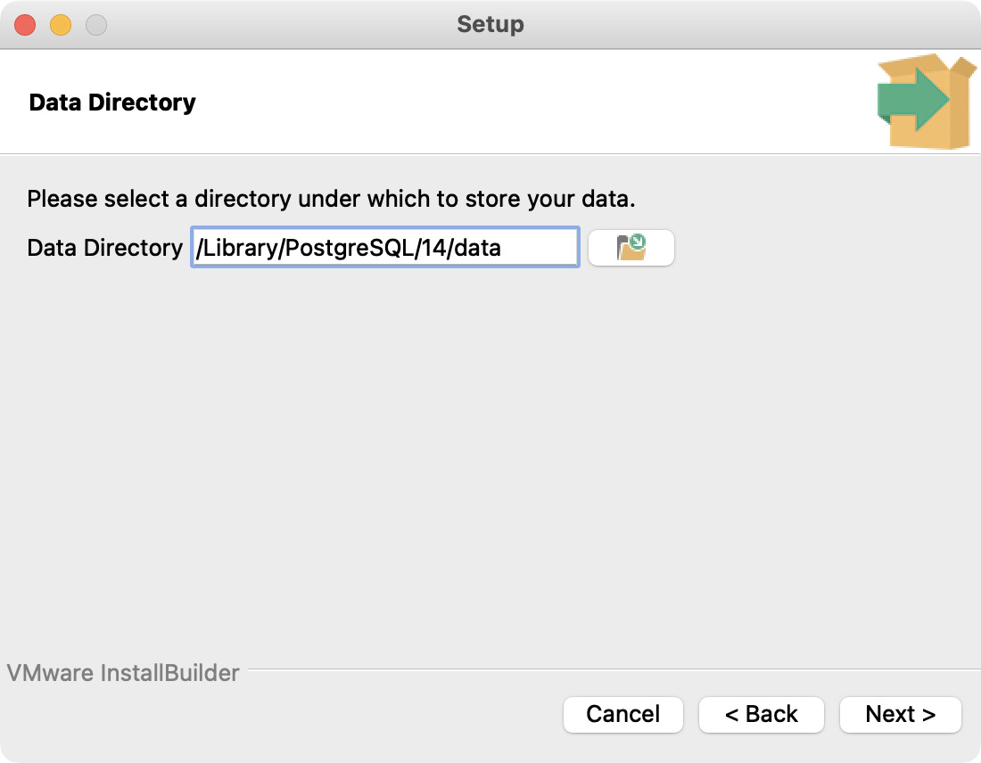 Figure 0.25: Specifying the data directory