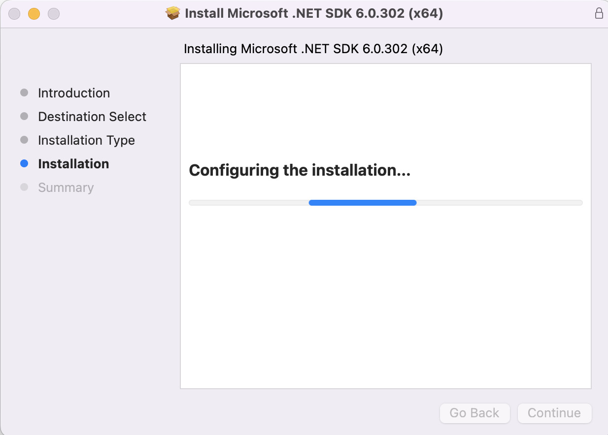 Figure 0.5: Window showing the Installation progress