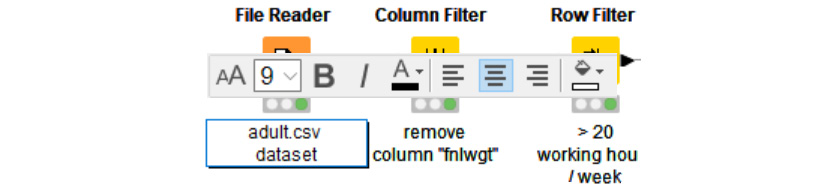 Figure 1.15 – Editor for customizing the labels under each node