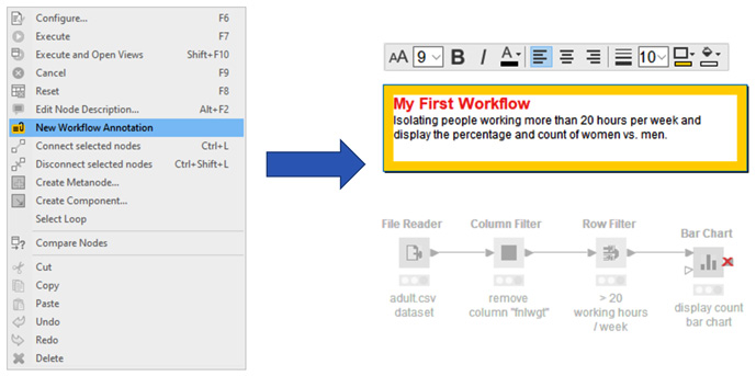 Figure 1.16 – Creating and editing workflow annotations