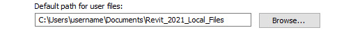 Figure 1.6 – The path for Revit local files
