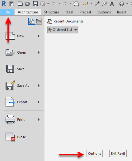 Figure 1.15 – Revit Options
