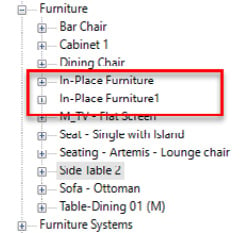 Figure 1.19 – Duplicated In-Place families 
