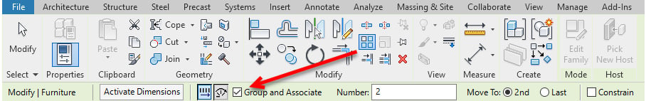 Figure 1.20 – Creating groups within the Array tool
