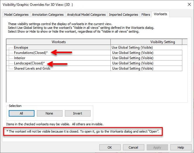 Figure 1.27 – Closed worksets
