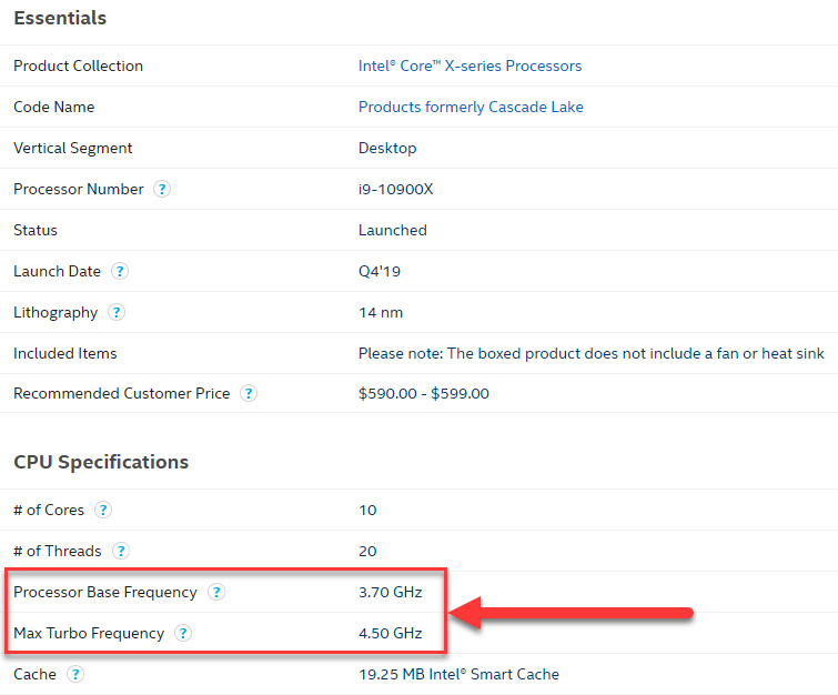 Figure 1.32 – Identifying the processor speeds
