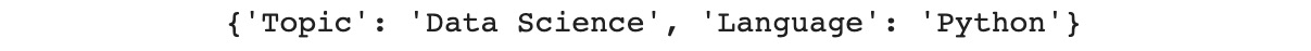 Figure 1.20: Output of a dictionary after removing an item