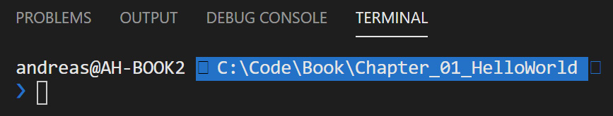 Figure 1.15 – Visual Studio output tabs
