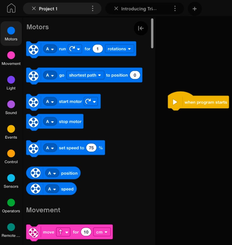 Figure 2.19 – The coding platform looks like Scratch when you choose blocks
