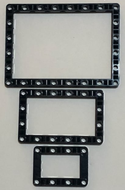 Figure 2.6 – The three open frame sizes – from the top, 11x15, 7x11, and 5x7 – that come with the kit
