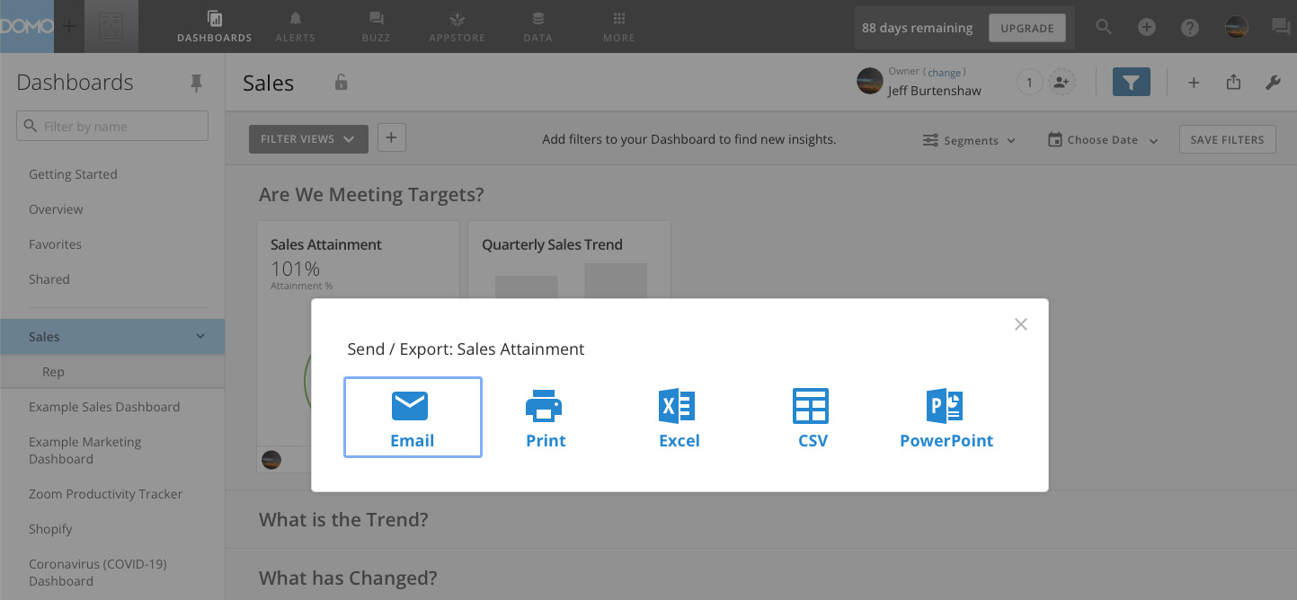 Figure 9.10 – The Send / Export options