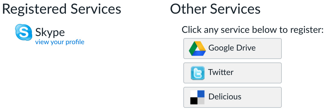 Figure 1.12 – Examples of added Registered Services
