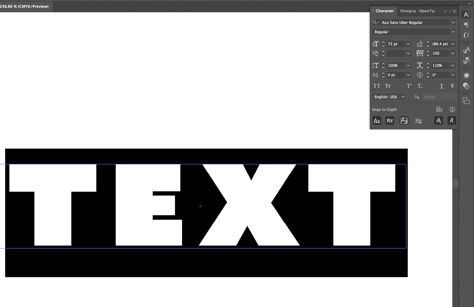 Figure 1.10 – Text editing with the Character panel
