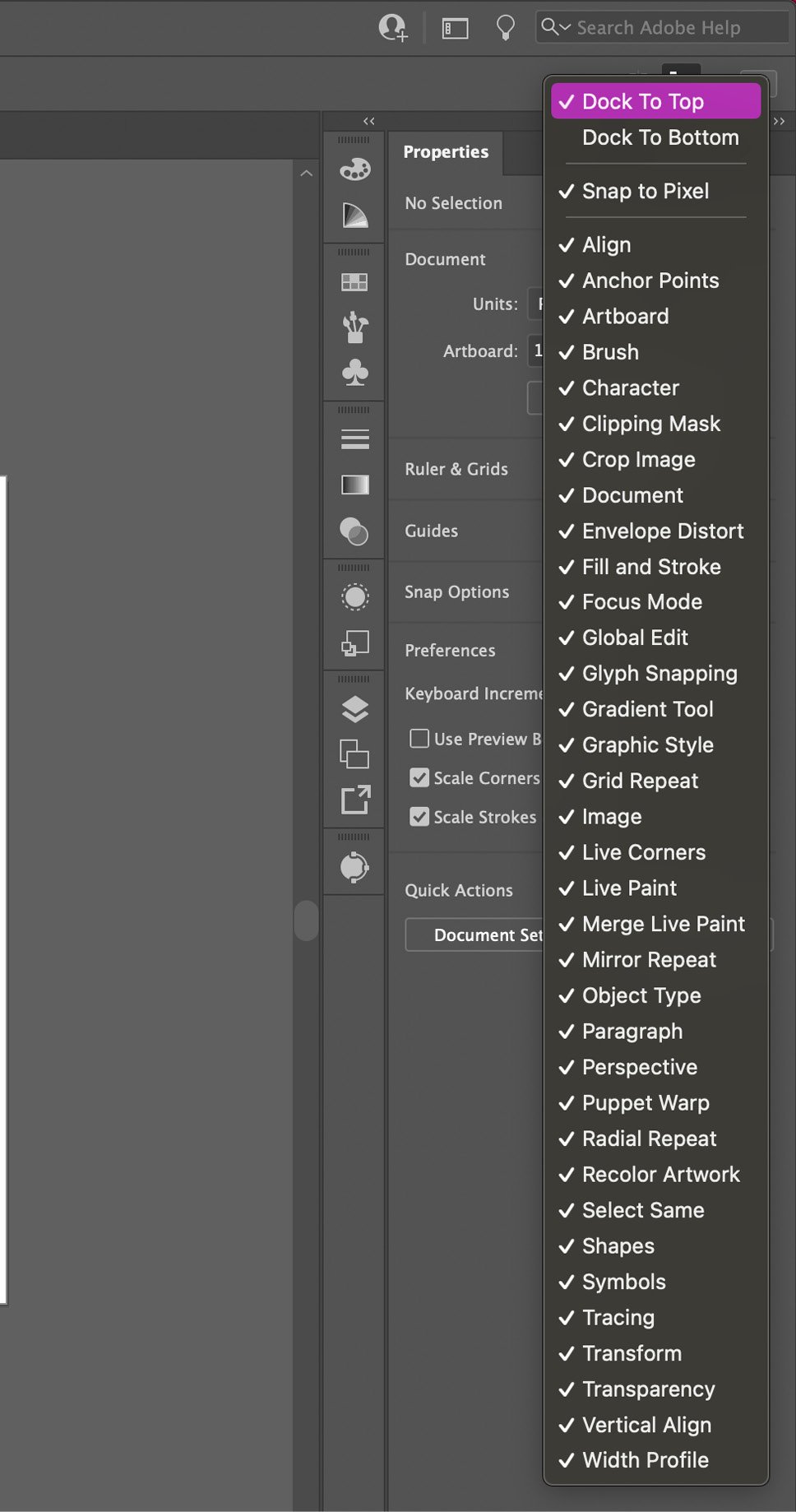 Figure 1.11 – Control panel view options
