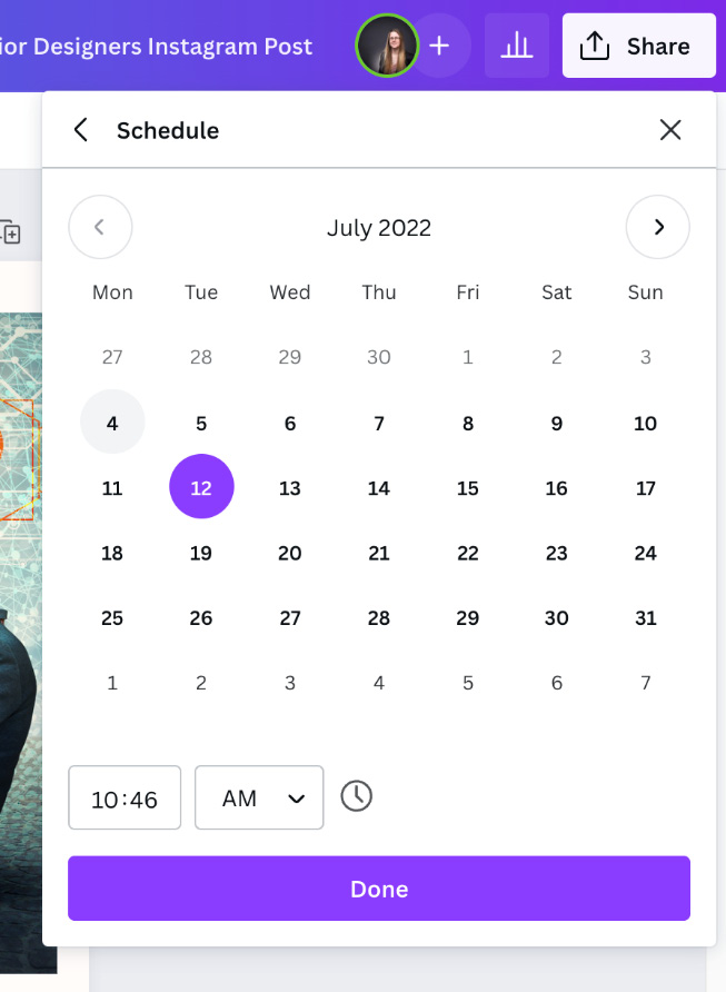 Figure 1.23 – The social media post calendar for the Content Planner