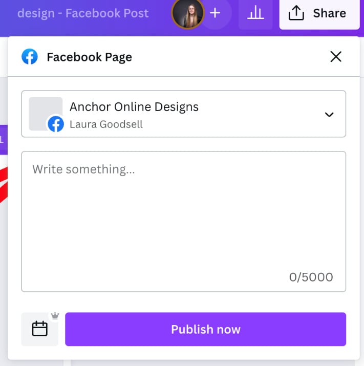 Figure 1.28 – Posting directly to social media dropdown