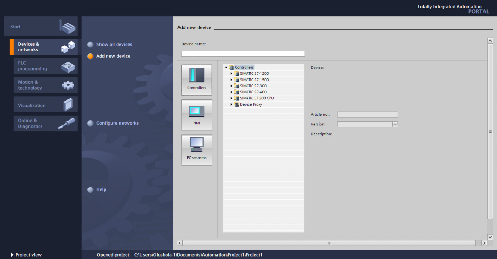 Figure 8.26 – Configuring a device in TIA Portal V13 (3)