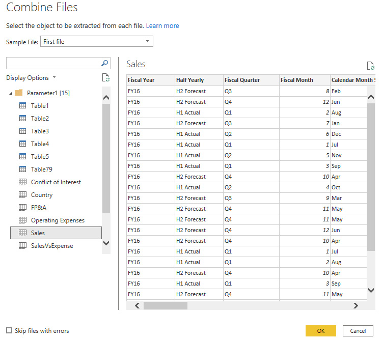 Figure 2.31 – Table preview during the Combine step