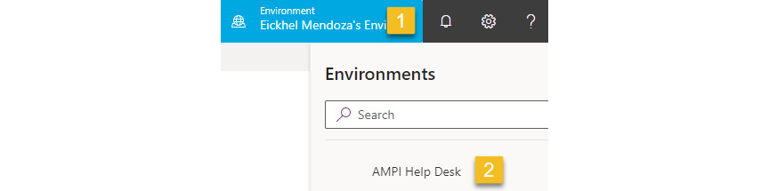 Figure 2.4 – Environment list