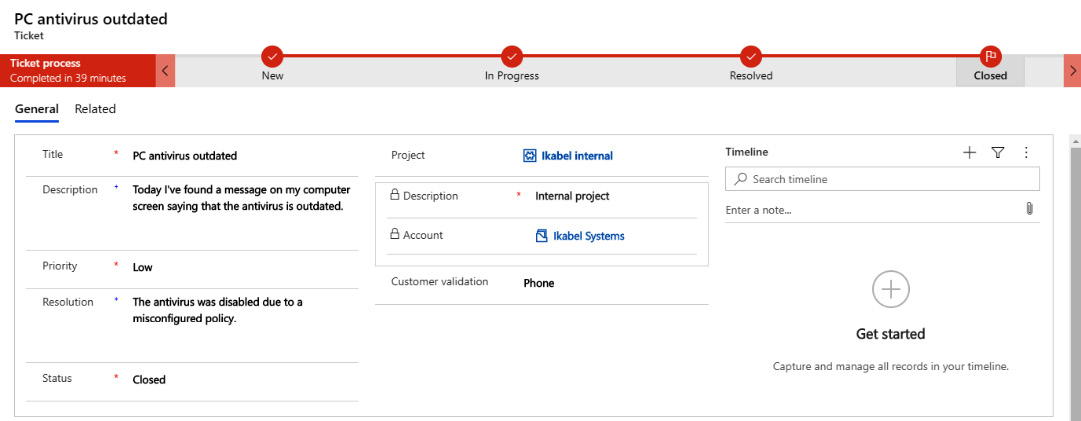 Figure 2.16 – Ticket processing completed